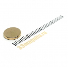 Неодимовый магнит диск 10х1.5 мм, Золотой